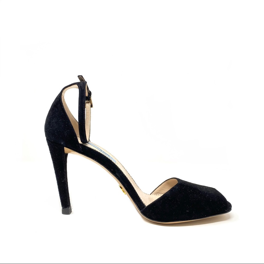 Prada Suede Ankle Strap Sandals - Size 40